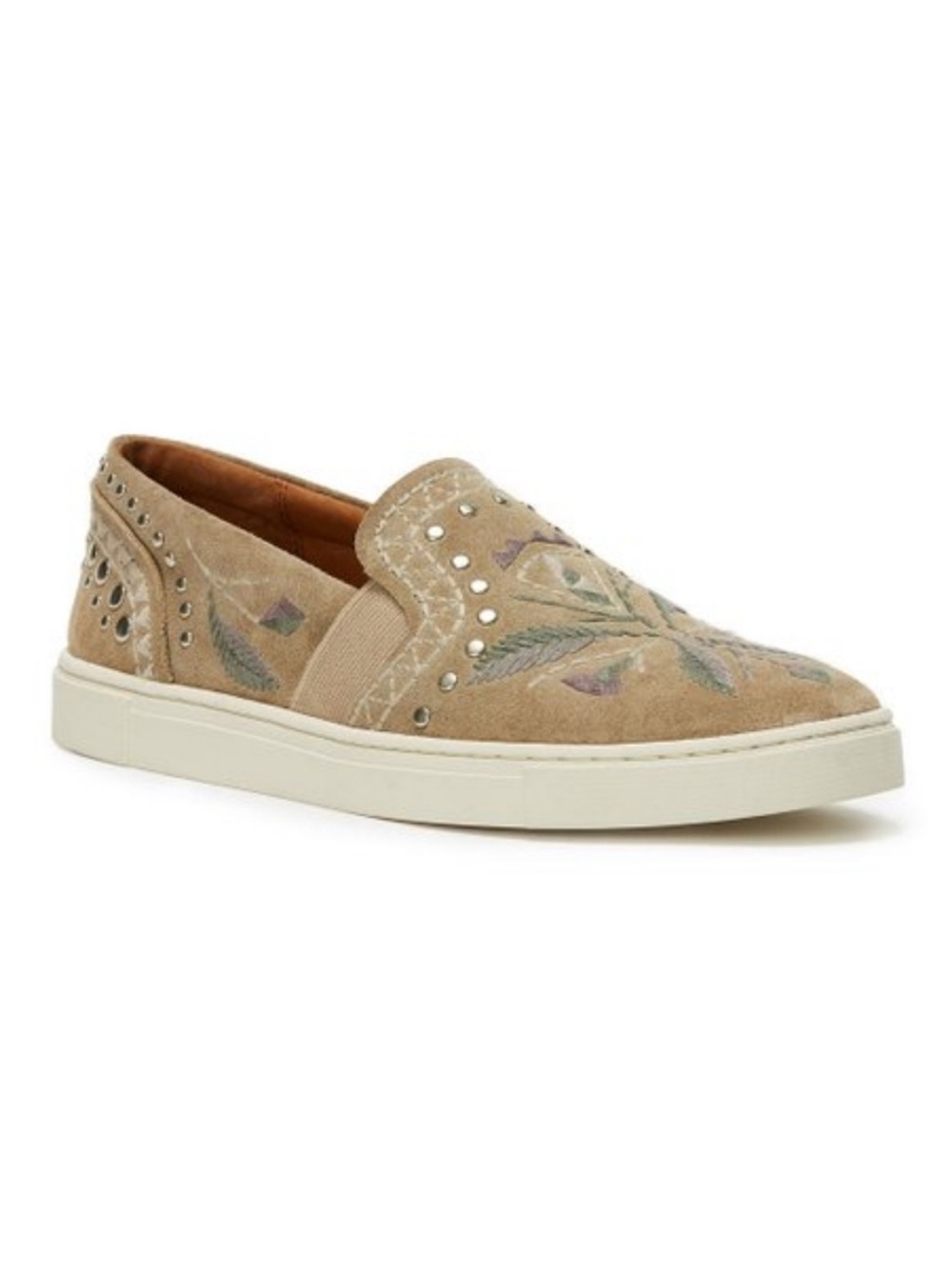 Frye Floral Studded Embroidered Slip-On Sneakers